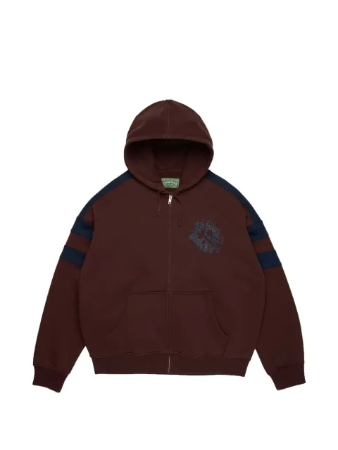 Denim Tears Denim U panelled logo-print hoodie Red DT903