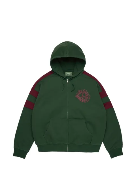Denim Tears Denim U paneled zip-up hoodie Green DT902