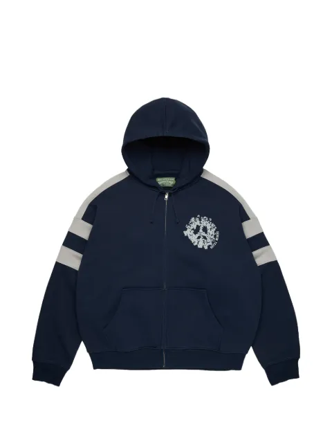 Denim Tears Denim U paneled zip-up hoodie Blue DT901