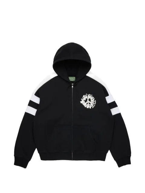 Denim Tears Denim U paneled zip-up hoodie Black DT900