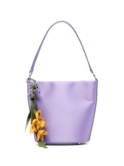 Self-Portrait satin floral-charm tote bag Purple PF26312L