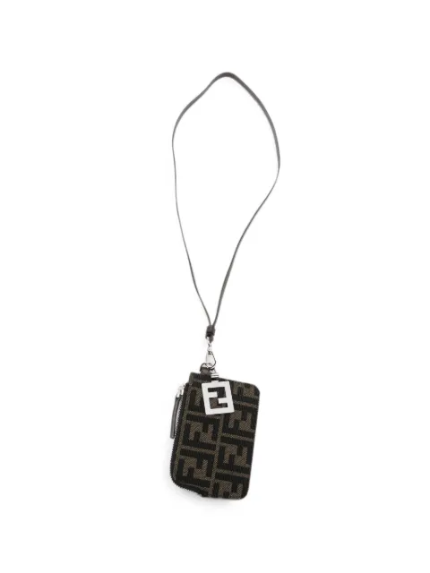 FENDI FF motif lanyard cardholder Black 7M0392B16F