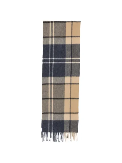 Barbour Carrbridge Tartan check-fringed scarf Neutrals USC0373TN39
