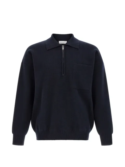 Roberto Collina half-zip chest-pocket polo shirt Blue 263MYB21004