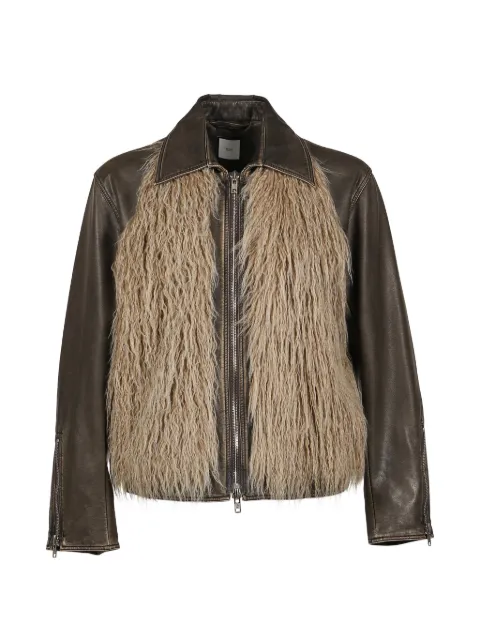 FILTH faux-fur trim jacket Black FL252BL03