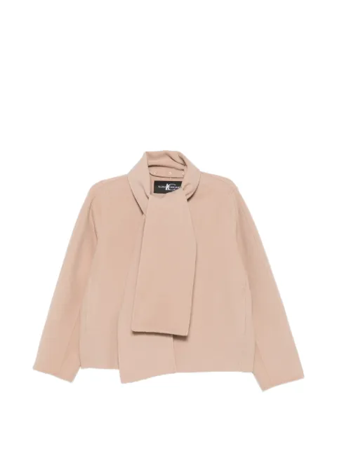 Luisa Cerano scarf-detail wool jacket Neutrals 448545408000