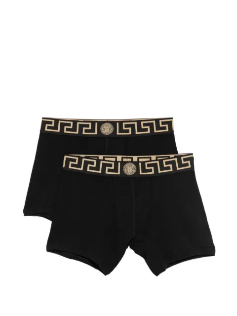 Versace Greca border long trunks 2-pack Black AU101921A10011