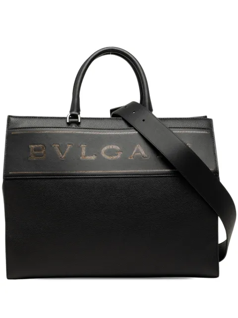 Bvlgari Pre-Owned 2010-2026 Leather Logo satchel Black H1YFREHBLKCWV5TI