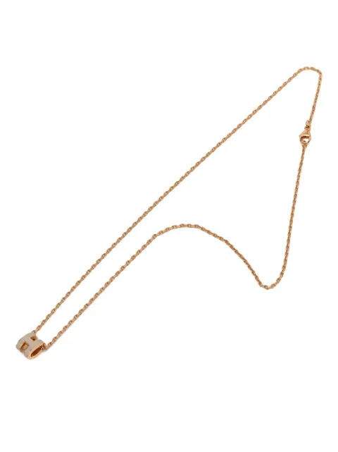 Hermès Pre-Owned 2010-2026 Rose Gold Enamel Mini Pop H Pendant Necklace costume necklace Pink ANE4IDGT9Y20O195