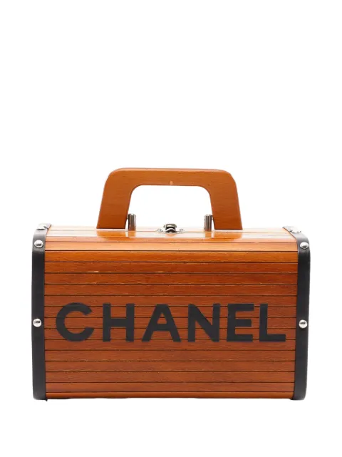 CHANEL Pre-Owned 1994-1996 Wooden Logo Top Handle Bag handbag Brown 0UO5R7VDMZQDEWF8