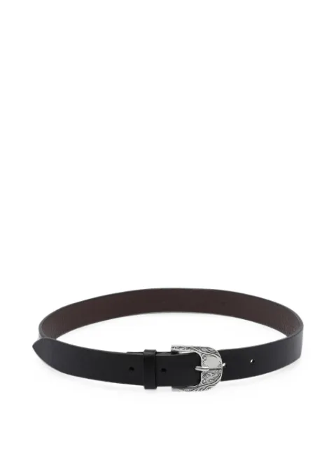 Orciani engraved-buckle leather belt Black D10520LGNTESTADIMORO