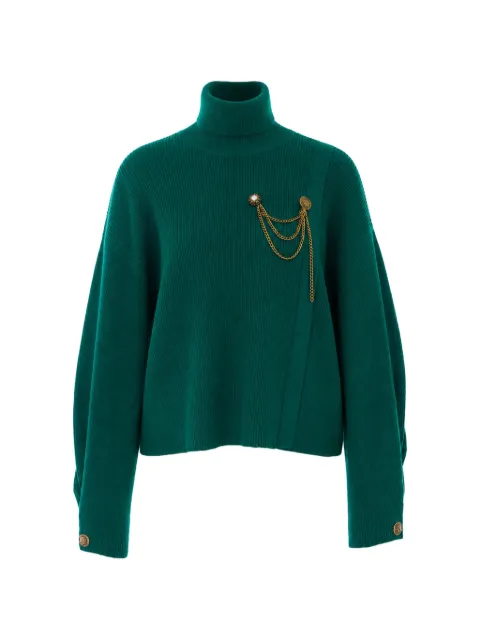 LIU JO embellished high-neck sweater Green WF6314MS99E