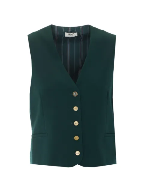LIU JO V-neck button-up waistcoat Green WF6257T743A