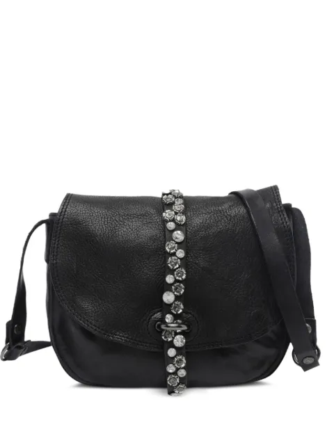 Campomaggi Linda crystal-embellished leather shoulder bag Black C021030NDX0038C0001