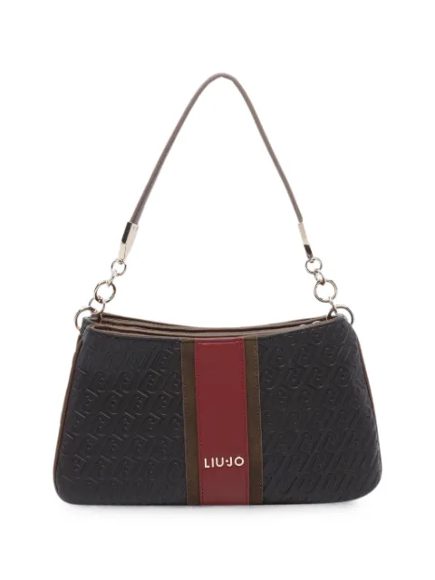 LIU JO monogram-embossed panelled shoulder bag Brown AF6107E114191419