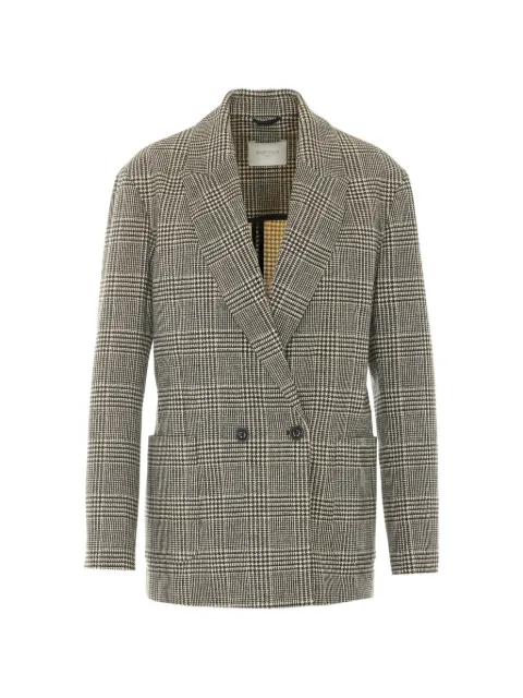 Circolo 1901 check motif double-breasted jacket Neutrals FD4142