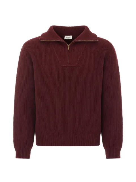 Saint Laurent half-zip sweater in rib-knit wool Red 873709Y77LS