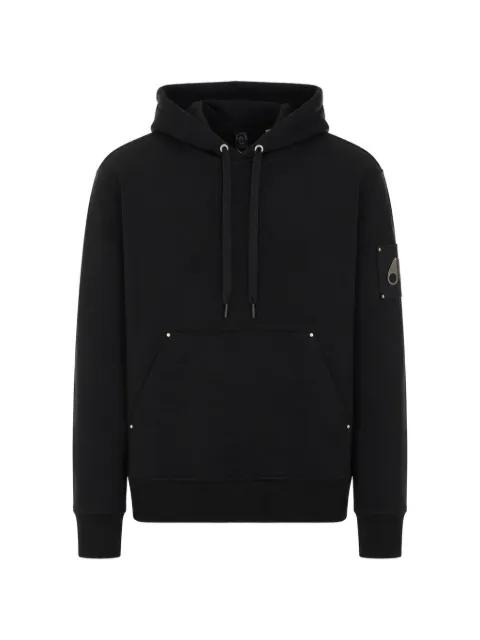 Moose Knuckles Hartsfield logo-patch hoodie Black M36MS619292