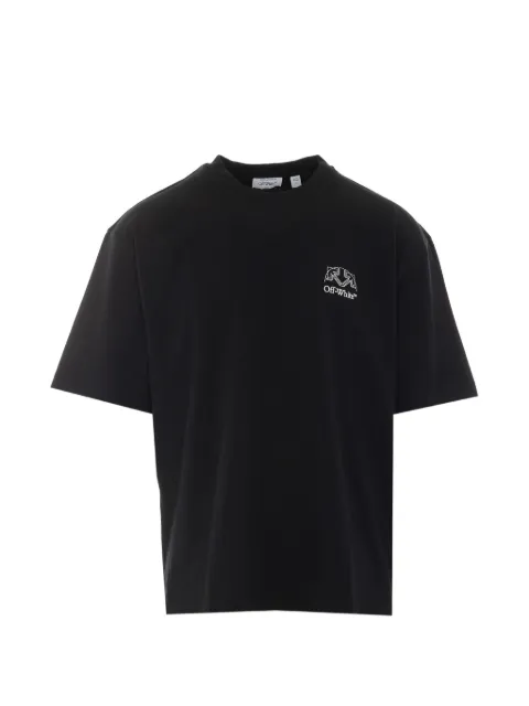 Off-White logo-print crew-neck T-shirt Black OMAA120F26JER01E001