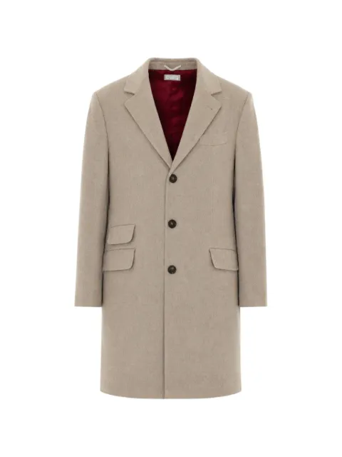 Brunello Cucinelli single-breasted notched-lapel coat Neutrals MV4679039CEE46