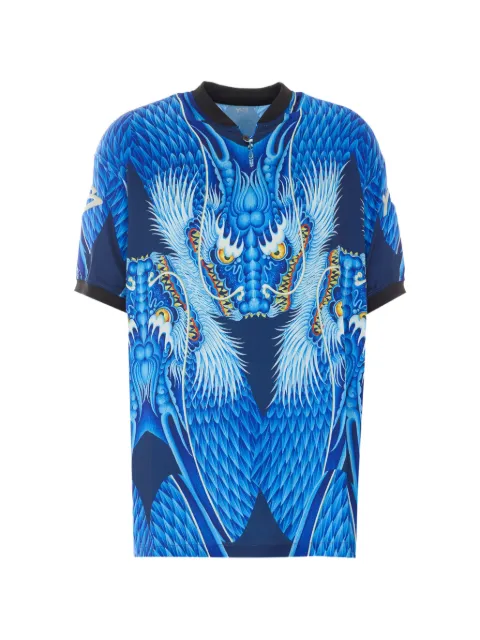 Y-3 blue satin graphic jersey Blue KX3808