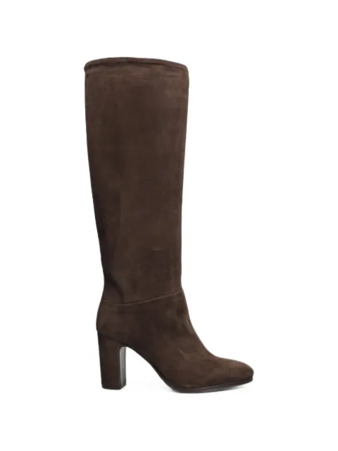 Julie Dee suede block-heel boots Brown MW002