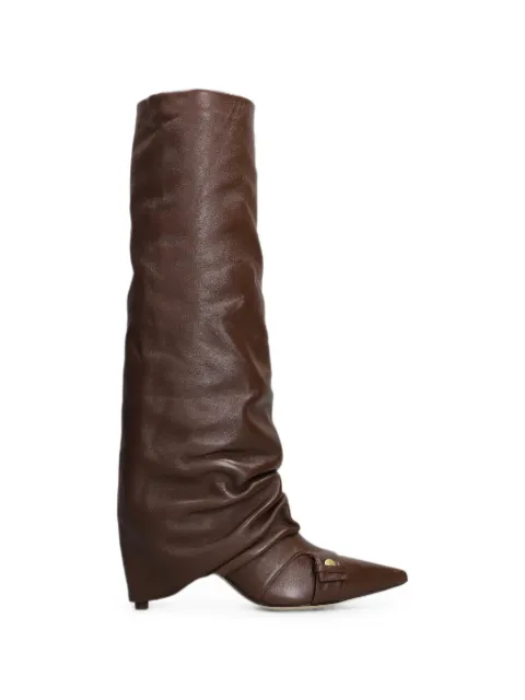 The Seller pointed-toe slouchy leather boots Brown SE4019