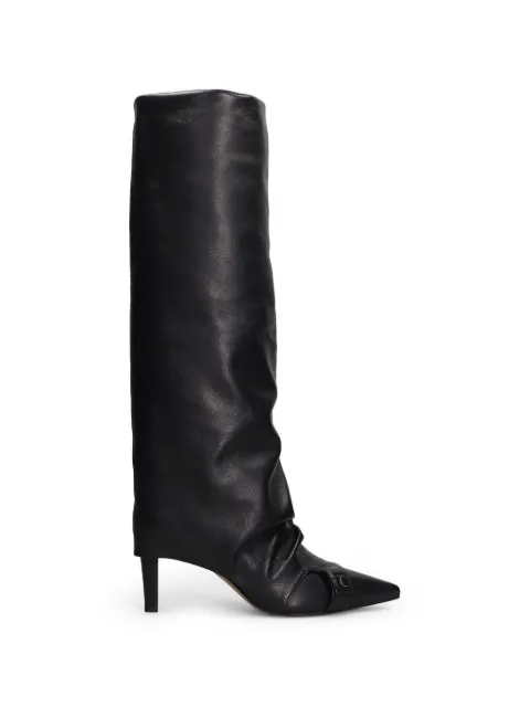 The Seller pointed-toe ruched boots Black SE4019