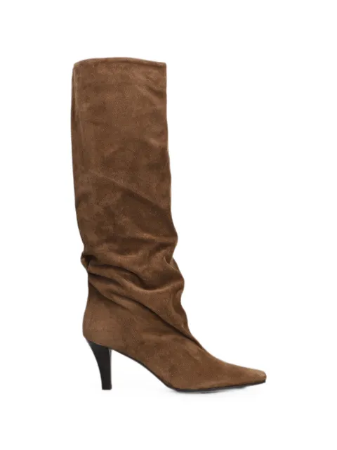 The Seller suede square-toe knee-high boots Brown PR023