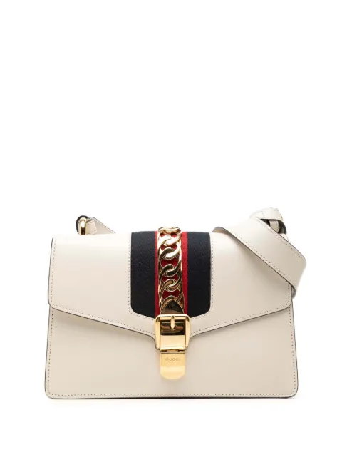 Gucci Pre-Owned 2000-2015 Small Calfskin Web Sylvie satchel White Q8U4GMLHU0PW5XJO
