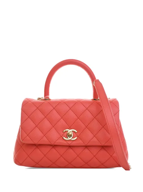 CHANEL Pre-Owned 2020 Mini Caviar Coco Top Handle Bag satchel Orange SJBP40KN8NNUZJTH