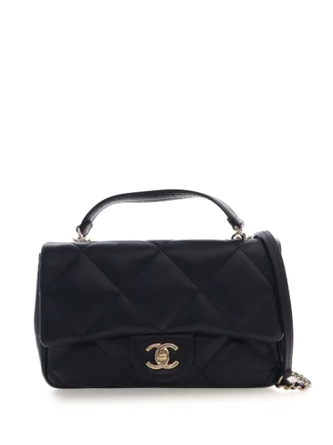 CHANEL Pre-Owned 2019 Small Quilted Lambskin Easy Carry Flap satchel Black 8VF3YTFP9CUWH7PD