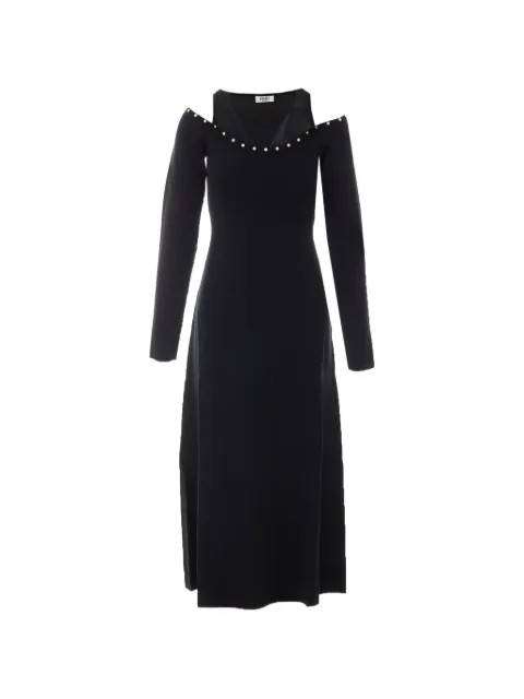 LIU JO rhinestone-embellished cold-shoulder dress Black WF6230MS55N