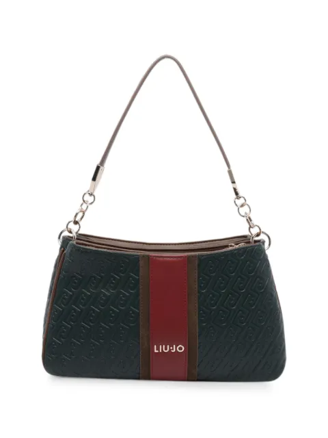 LIU JO monogram-embossed panelled shoulder bag Green AF6107E114195320