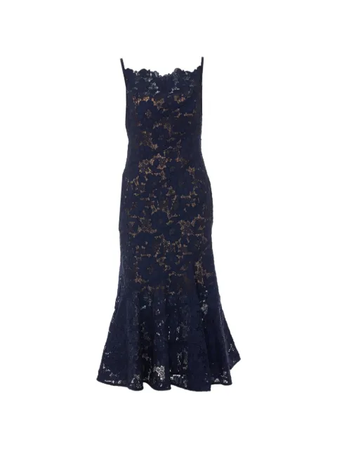 Self-Portrait navy spiral laced midi dress Blue 043MNAVY