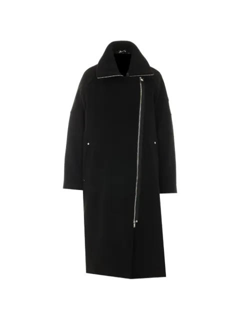 Moose Knuckles asymmetric-zip ribbed-collar coat Black M36LW411292