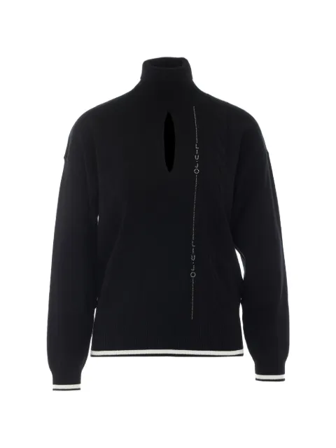 LIU JO turtleneck sweater with cut-out Black TF6193MS63LA3521