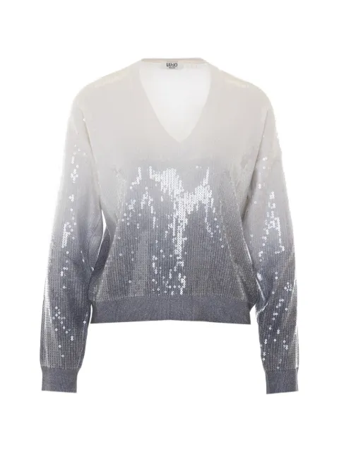 LIU JO dégradé-effect sweater with sequins Grey WF6178MS49I