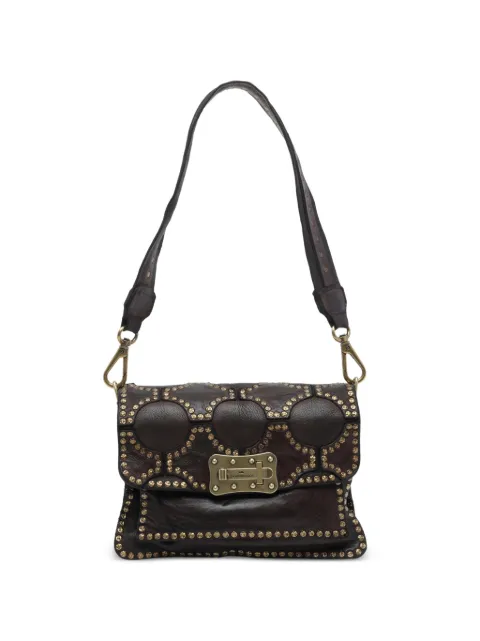 Campomaggi Agnese stud-embellished leather shoulder bag Brown C016500NDX3112C1501