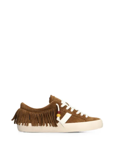 D.A.T.E. Hill Low fringe-trim beaded sneakers Brown W451HLFRCU