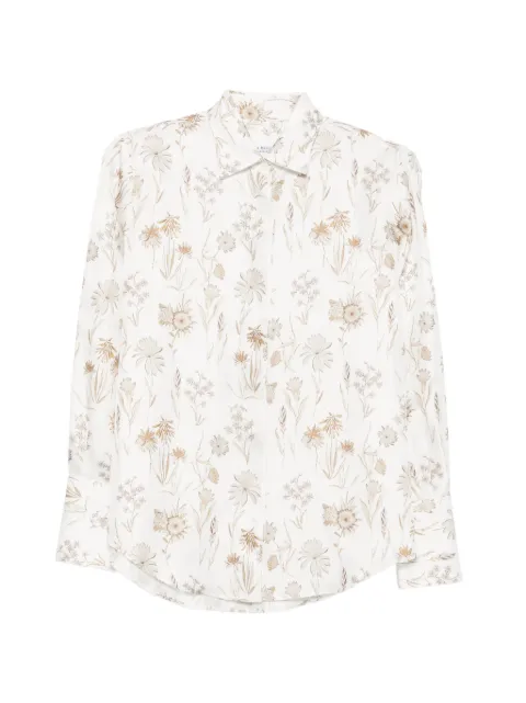 Amina Rubinacci floral-print long-sleeve shirt White AMYS