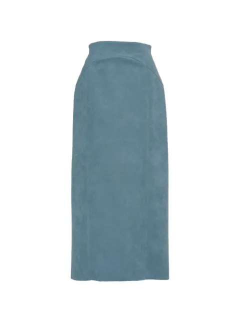Muller Of Yoshiokubo Saddle straight midi skirt Blue MLS22401