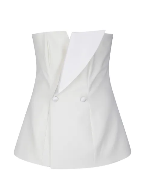 P.A.R.O.S.H. double-breasted strapless top White D313385LILIUXY26