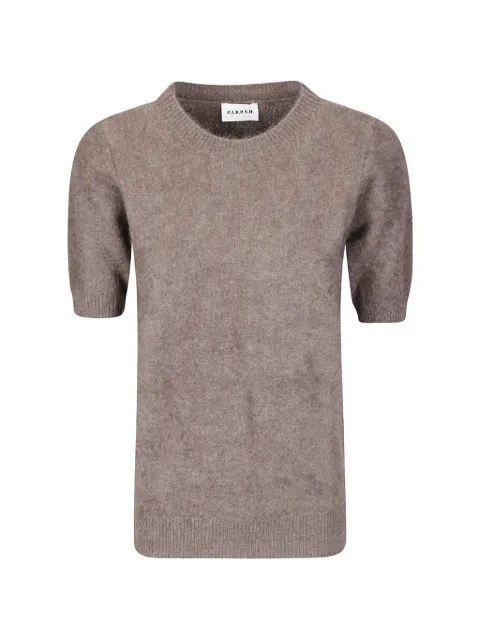 P.A.R.O.S.H. mélange-effect short-sleeve sweater Brown D541530LYAK