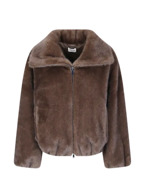 P.A.R.O.S.H. zip-up faux-fur jacket Brown D431913PULSE26