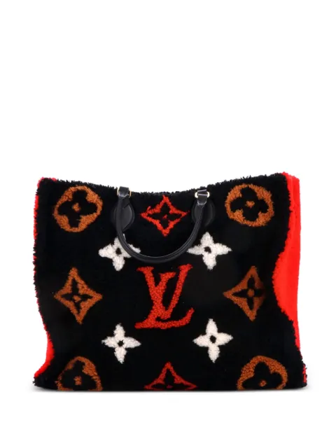 Louis Vuitton Pre-Owned OnTheGo Monogram Giant Teddy Fleece GM tote bag Black Z3D6GJHISSNWFZX9