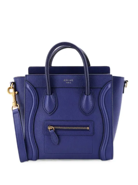 Celine Pre-Owned Luggage Bag Grainy Leather Nano crossbody bag Blue XL2TJ23ZO3H0DSVQ