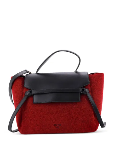 Celine Pre-Owned Belt Bag Felt and Leather Mini satchel Red GME76YJNC227ZYP6