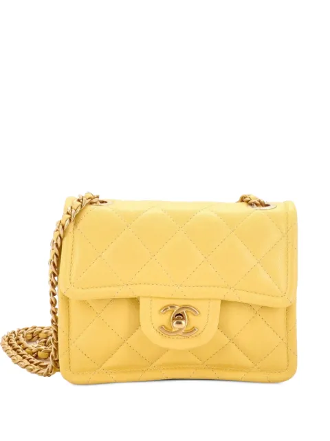 CHANEL Pre-Owned Sweet Classic Flap Bag Quilted Caviar Mini crossbody bag Yellow SQOXF6NM43ZYHZFQ