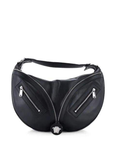 Versace Pre-Owned Repeat Leather Large hobo bag Black OV6CVHTZTY0GKQEW